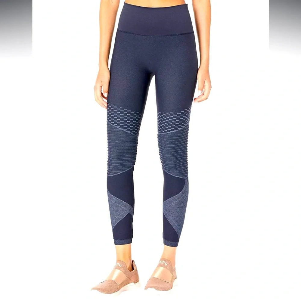 NWOT Spanx “Look at Me” Seamless Moto Leggings | Indigo Sky Blue | Small - Picture 1 of 8